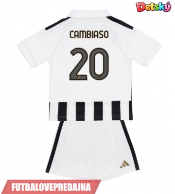 Lacne Dětský Futbalové dres Juventus Andrea Cambiaso #20 2026-27 Krátky Rukáv - Domáci (+ trenírky)